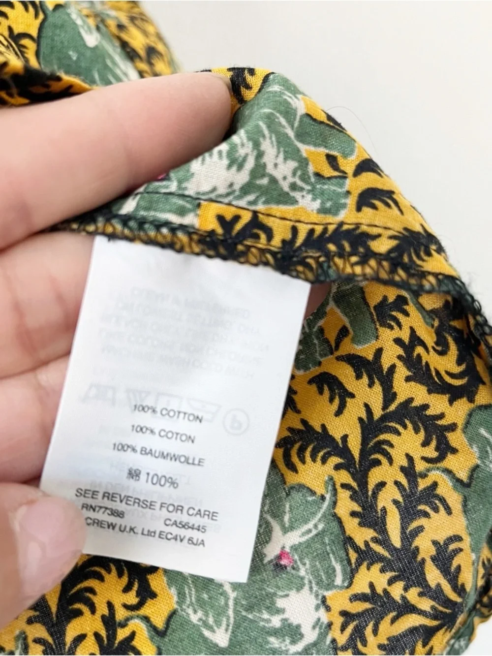 J.Crew Ratti Elephant Print Boho Peasant Blouse Green Gold Off Shoulder Top